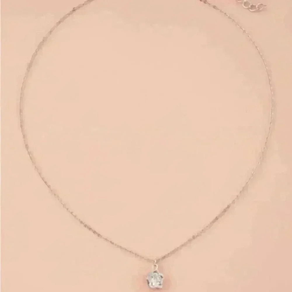 ⚠️Clearance🫧Silver Flower Charm Necklace - Picture 3 of 3
